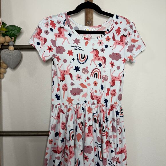 Dot Dot Smile Unicorn Rainbow Cap Sleeve Dress Size 8 10 - Picture 3 of 8